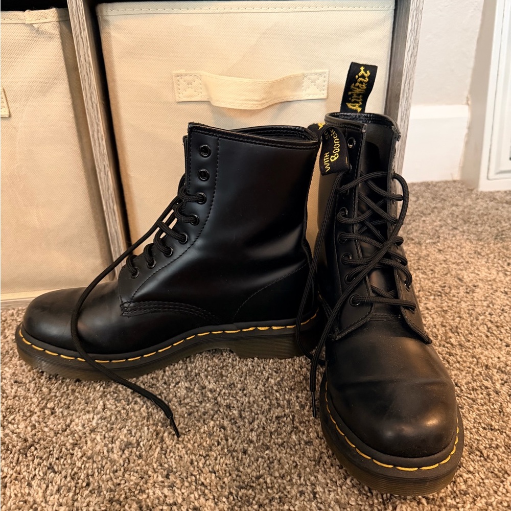 Dr. Martens Black Leather Lace-Up Boots